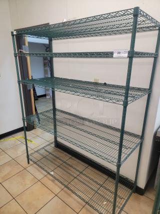 Green Focus NSF Metal Racking Shelves! Is your kitchen or pantry a chaotic mess? Get organized and boost your storage capacity with this fantastic rack! We're offering a 5-foot, 5-shelf  Commercial Grade Wire Rack, renowned for its durability and versatility. *BUYER MUST REMOVE - NO SHIPPING OR HANDLING AVAILABLE*