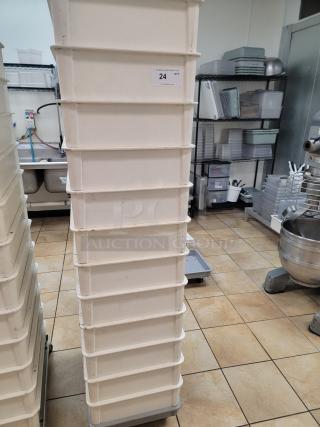 (12) Injection Mold Refrigerator Drawers - Commercial/Home Storage! Need to organize your walk-in cooler, commercial refrigerator, or even your home fridge? We're selling a bulk lot of 12 durable Injection Mold Refrigerator Drawers, perfect for maximizing storage, improving organization, and keeping your perishables fresh! These are robust, food-safe drawers designed for efficiency in commercial kitchens, but also incredibly useful for bulk food storage at home. *BUYER MUST REMOVE - NO SHIPPING OR HANDLING AVAILABLE*
