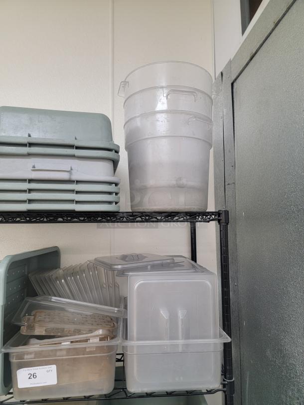 5' Metro rack with assorted food storage containers! Is your kitchen or pantry a chaotic mess? Get organized and boost your storage capacity with this fantastic bundle! We're offering a 4-foot, 4-shelf Metro Rack, renowned for its durability and versatility, and we're sweetening the deal by including a bonus assortment of food-safe storage containers! *BUYER MUST REMOVE - NO SHIPPING OR HANDLING AVAILABLE* - Image 3 of 7