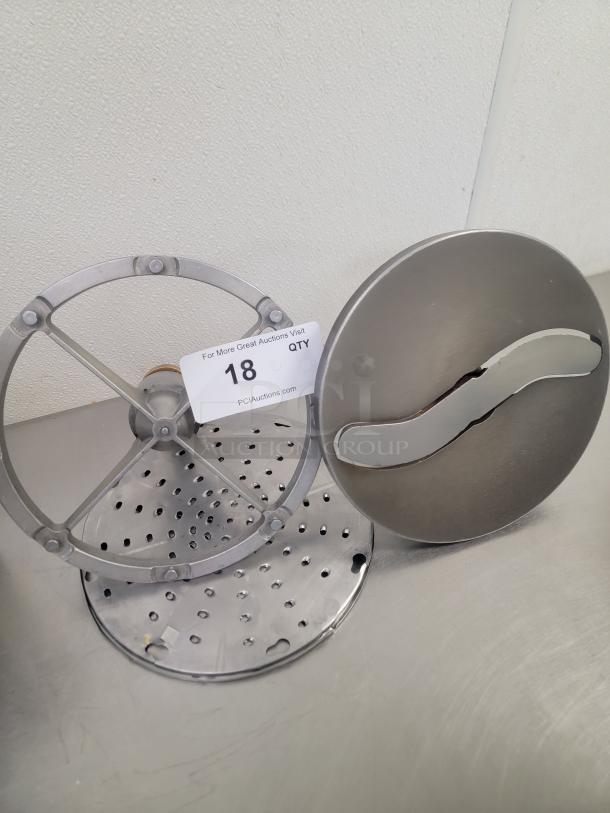 Hobart Pelican Head Attachment and Grater Shredder Discs! Enhance Your Commercial Mixer! Unlock the full potential of your Hobart commercial mixer with this versatile Pelican Head Attachment and a set of Grater/Shredder Discs! This heavy-duty attachment is a game-changer for efficiently processing large quantities of vegetables, cheeses, and other ingredients, saving you time and labor in your commercial kitchen, bakery, or deli.  *BUYER MUST REMOVE - NO SHIPPING OR HANDLING AVAILABLE* - Image 3 of 3