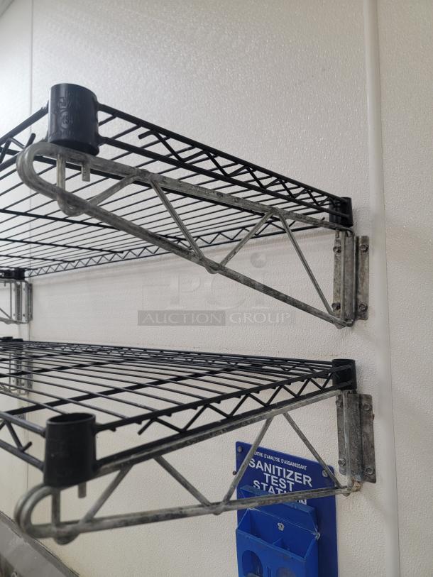 (4) Commercial Wire Wall Shelves - Optimize Your Space! Looking to maximize your storage and organization? We have (4) 4 Foot Shelves, perfect for any commercial kitchen, laboratory, healthcare facility, or even a highly organized home garage! *BUYER MUST REMOVE - NO SHIPPING OR HANDLING AVAILABLE* - Image 3 of 3