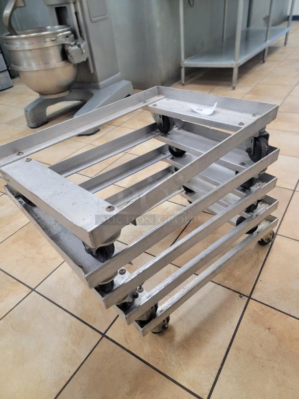 (5) Heavy-Duty Aluminum Dollies / Rolling Pallets - Commercial Grade! These commercial-grade dollies are a must-have for anyone regularly moving inventory, equipment, or large boxes. *BUYER MUST REMOVE - NO SHIPPING OR HANDLING AVAILABLE* - Image 2 of 2