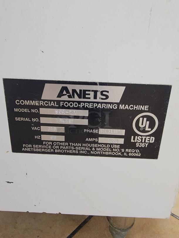 Anets SDR21 Two Stage Dough Roller - Needs TLC (Power Issue) The unit only turns on sometimes. We suspect the issue is with the power switch or a related electrical connection. When it does power on, the rollers operate as expected. This Anets SDR21 Two Stage Dough Roller is ideal for a baker or repair technician looking for a project. *BUYER MUST REMOVE - NO SHIPPING OR HANDLING AVAILABLE - Image 3 of 5