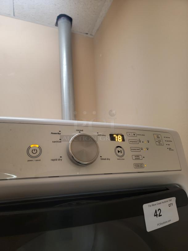 Maytag Electric Stackable Washer & Dryer Set - Efficient & Space-Saving! Fantastic Maytag electric stackable washer and dryer set, perfect for maximizing space in your laundry area! This reliable duo offers powerful cleaning and drying performance in a compact footprint. *BUYER MUST REMOVE - NO SHIPPING OR HANDLING AVAILABLE* - Image 7 of 7