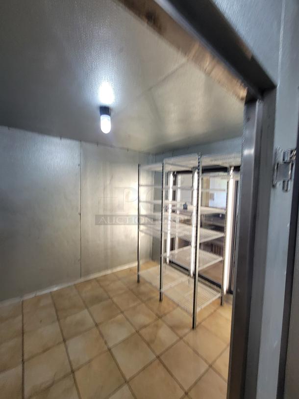 Imperial 18' SELF-CONTAINED Walk-in Cooler with 3 Glass Door Pass-Through & Bonus Shelving! Massive cold storage and display solution available! We're offering a fantastic deal on a 18-foot Imperial Super Insulated Walk-in Cooler, featuring a convenient 3-Glass Door Pass-Through for easy merchandising and access. As a special bonus, this package includes additional shelving to get you organized right away! See video in description below 👇- *BUYER MUST DISASSEMBLE AND REMOVE - NO SHIPPING OR HANDLING AVAILABLE* - Image 7 of 16