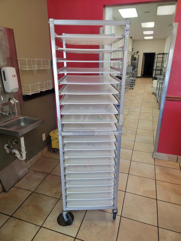 WIN-HOLT AL1820BKD/HD/PO Mobile Pan Rack! Tired of juggling pans and struggling with limited storage space in your commercial kitchen? The Win-Holt Mobile Pan Rack is your ultimate solution for efficient pan management and seamless workflow! *BUYER MUST REMOVE - NO SHIPPING OR HANDLING AVAILABLE* - Image 1 of 2