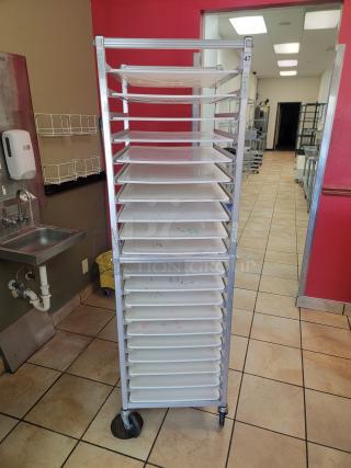 WIN-HOLT AL1820BKD/HD/PO Mobile Pan Rack! Tired of juggling pans and struggling with limited storage space in your commercial kitchen? The Win-Holt Mobile Pan Rack is your ultimate solution for efficient pan management and seamless workflow! *BUYER MUST REMOVE - NO SHIPPING OR HANDLING AVAILABLE*