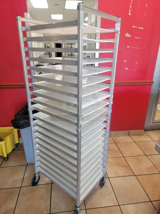 WIN-HOLT AL1820BKD/HD/PO Mobile Pan Rack! Tired of juggling pans and struggling with limited storage space in your commercial kitchen? The Win-Holt Mobile Pan Rack is your ultimate solution for efficient pan management and seamless workflow! *BUYER MUST REMOVE - NO SHIPPING OR HANDLING AVAILABLE* - Image 2 of 2