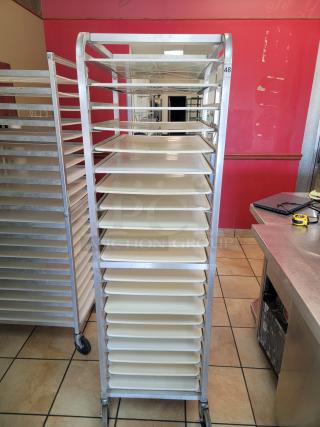 WIN-HOLT AL1820BKD/HD/PO Mobile Pan Rack! Tired of juggling pans and struggling with limited storage space in your commercial kitchen? The Win-Holt Mobile Pan Rack is your ultimate solution for efficient pan management and seamless workflow! *BUYER MUST REMOVE - NO SHIPPING OR HANDLING AVAILABLE*