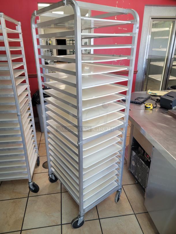 WIN-HOLT AL1820BKD/HD/PO Mobile Pan Rack! Tired of juggling pans and struggling with limited storage space in your commercial kitchen? The Win-Holt Mobile Pan Rack is your ultimate solution for efficient pan management and seamless workflow! *BUYER MUST REMOVE - NO SHIPPING OR HANDLING AVAILABLE* - Image 2 of 2
