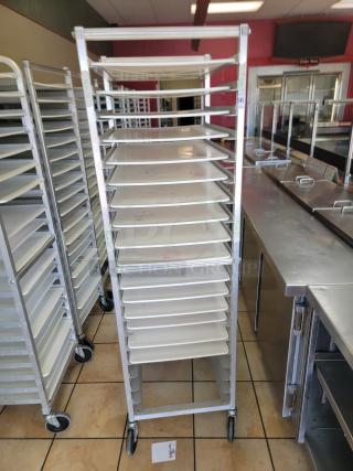 WIN-HOLT AL1820BKD/HD/PO Mobile Pan Rack! Tired of juggling pans and struggling with limited storage space in your commercial kitchen? The Win-Holt Mobile Pan Rack is your ultimate solution for efficient pan management and seamless workflow! *BUYER MUST REMOVE - NO SHIPPING OR HANDLING AVAILABLE*