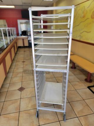 WIN-HOLT AL1820BKD/HD/PO Mobile Pan Rack! Tired of juggling pans and struggling with limited storage space in your commercial kitchen? The Win-Holt Mobile Pan Rack is your ultimate solution for efficient pan management and seamless workflow! *BUYER MUST REMOVE - NO SHIPPING OR HANDLING AVAILABLE*