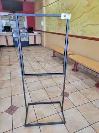 5' Metal Sign Holder - Perfect for Your Business Entryway! Make a great first impression and guide your customers with this versatile 5-foot Metal Sign Holder, an excellent solution for displaying welcome messages, daily specials, directions, or important announcements right at your business's entryway. *BUYER MUST REMOVE - NO SHIPPING OR HANDLING AVAILABLE*