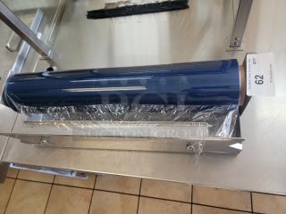 Miler Stainless Steel Speedwrap Dispenser - Ultimate Efficiency for Your Kitchen! Tired of struggling with plastic wrap and foil? Stainless Steel Dispensers are the ultimate tool for quick, easy, and frustration-free dispensing of food wrap, foil, or parchment paper. These are a game-changer for any busy commercial kitchen, catering business, or even the serious home chef! *BUYER MUST REMOVE - NO SHIPPING OR HANDLING AVAILABLE*