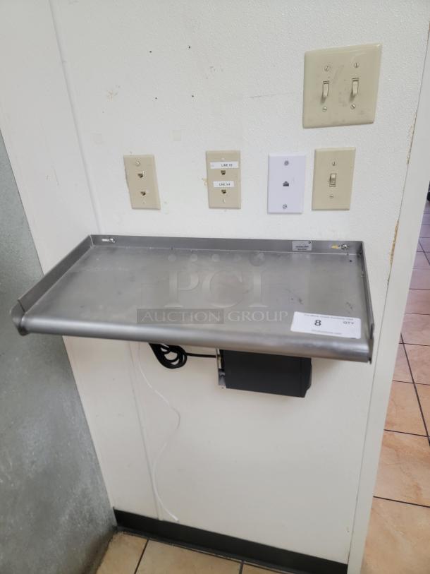 Advance Tabco WS-KD-24 stainless steel wall shelf, 2-foot, mounted on wall. Durable, hygienic, ideal for storage. Buyer removes.