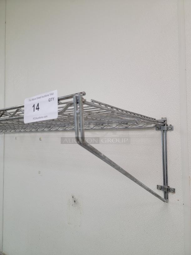 5' Chrome Metal Commercial Shelf - Optimize Your Space! Looking to maximize your storage and organization? This 5' wall durable wall shelf is perfect for any commercial kitchen, laboratory, healthcare facility, or even a highly organized home garage! *BUYER MUST REMOVE - NO SHIPPING OR HANDLING AVAILABLE* - Image 2 of 2