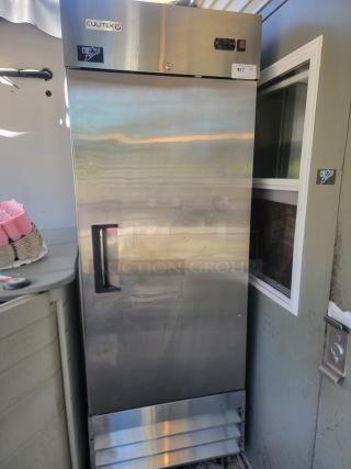 Culitek MRRF-1D Commercial Reach-In Refrigerator - Upgrade your kitchen's cold storage with this robust and reliable single-door reach-in refrigerator on casters! Designed for busy commercial environments, this unit offers efficient cooling, ample capacity, and durable construction to keep your ingredients fresh and safe. See video in description below 👇 - Item #1193592