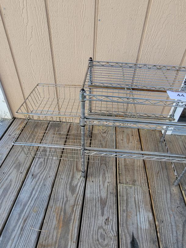 Versatile 3-tier chrome steel utility rack, durable, suitable for storage, with wire shelves, ideal for kitchens or garages.
