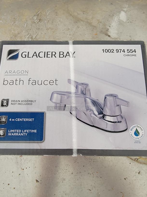 🚰NEW in Box! 🚰Glacier Bay Aragon Chrome Bath Faucet (4-inch centerset) Upgrade your bathroom with this brand new, still-in-box Glacier Bay Aragon bath faucet in a sleek chrome finish. Perfect for a quick and affordable bathroom refresh or a new installation. - Image 2 of 5