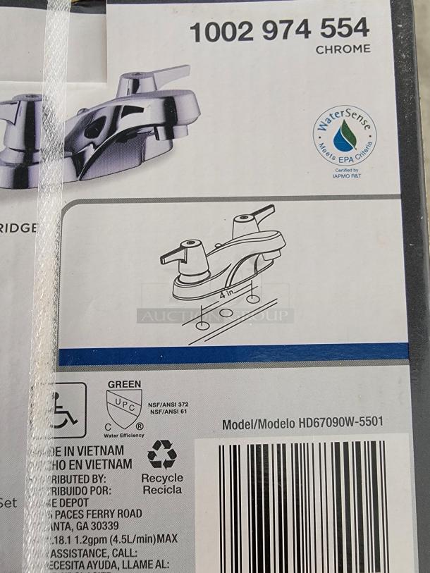 🚰NEW in Box! 🚰Glacier Bay Aragon Chrome Bath Faucet (4-inch centerset) Upgrade your bathroom with this brand new, still-in-box Glacier Bay Aragon bath faucet in a sleek chrome finish. Perfect for a quick and affordable bathroom refresh or a new installation. - Image 3 of 5