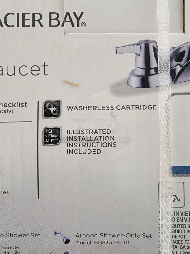 🚰NEW in Box! 🚰Glacier Bay Aragon Chrome Bath Faucet (4-inch centerset) Upgrade your bathroom with this brand new, still-in-box Glacier Bay Aragon bath faucet in a sleek chrome finish. Perfect for a quick and affordable bathroom refresh or a new installation. - Image 4 of 5