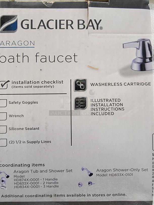 🚰NEW in Box! 🚰Glacier Bay Aragon Chrome Bath Faucet (4-inch centerset) Upgrade your bathroom with this brand new, still-in-box Glacier Bay Aragon bath faucet in a sleek chrome finish. Perfect for a quick and affordable bathroom refresh or a new installation. - Image 5 of 5