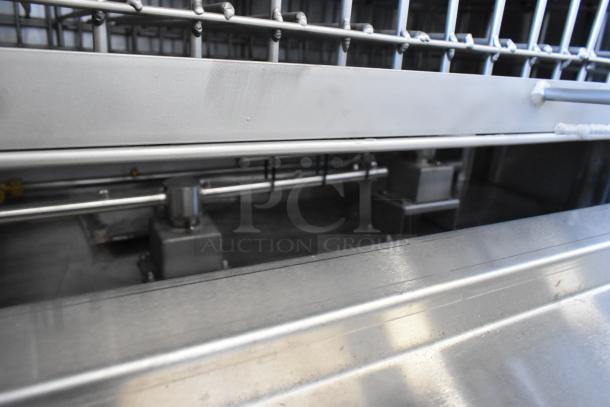 Douglas SD-20-IREL commercial pot and pan washer interior view, showcasing stainless steel build, 480V, 3-phase operation.