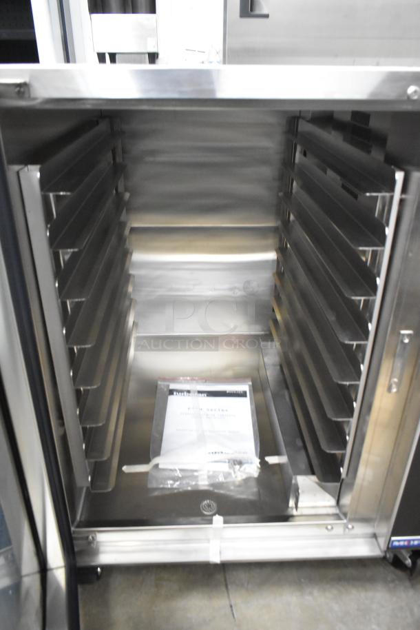 Moffat P8M Turbofan half-height insulated heated cabinet on casters, stainless steel interior, 110-120V, 1 phase.