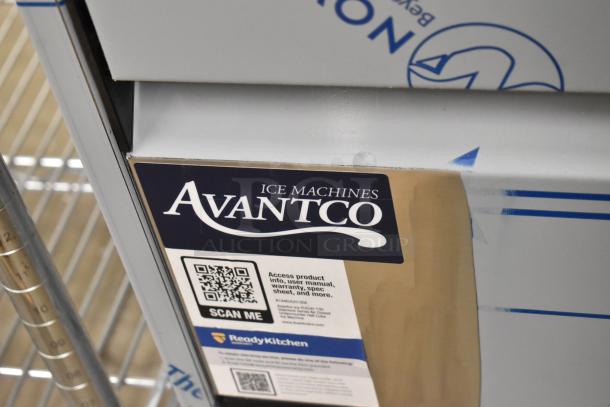 Brand new Avantco 194EUCH130A ice machine, self-contained, undercounter, half cube, 115V, with scratch and dent.