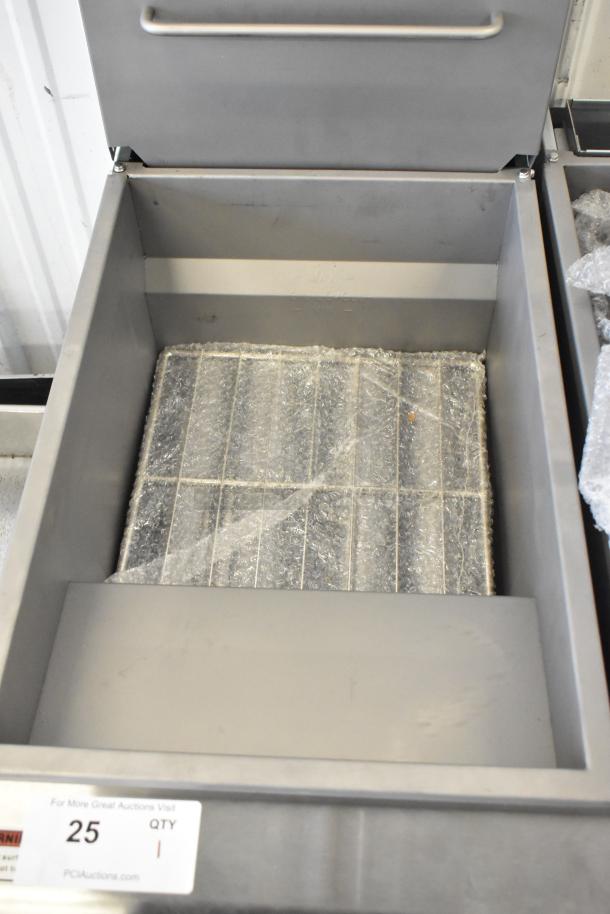 Brand new Avantco 177FF50L deep fryer, propane gas, 120,000 BTU, scratch and dent, with 2 metal fry baskets.