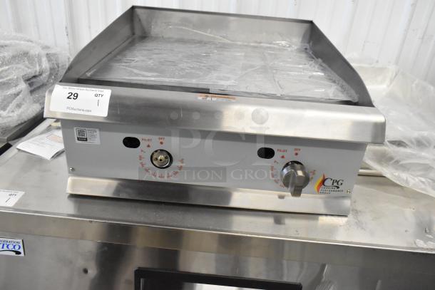 Brand new 2025 Cooking Performance Group 351GTCPG24NL commercial flat top griddle, thermostatic controls, 60,000 BTU.