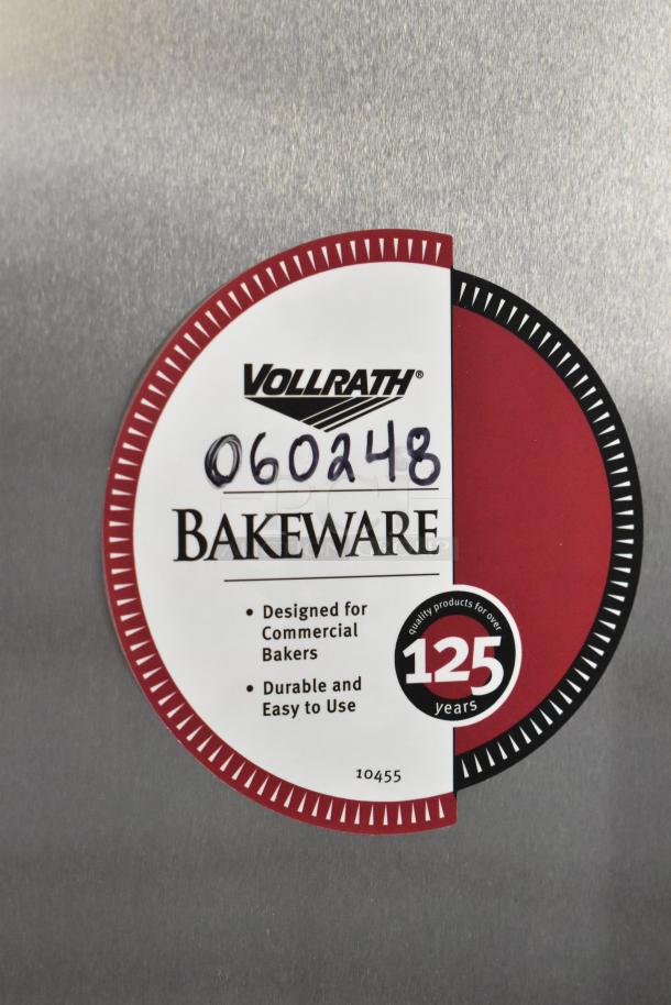 Vollrath bakeware with label showing model 060248, designed for commercial bakers, durable 125-year quality.
