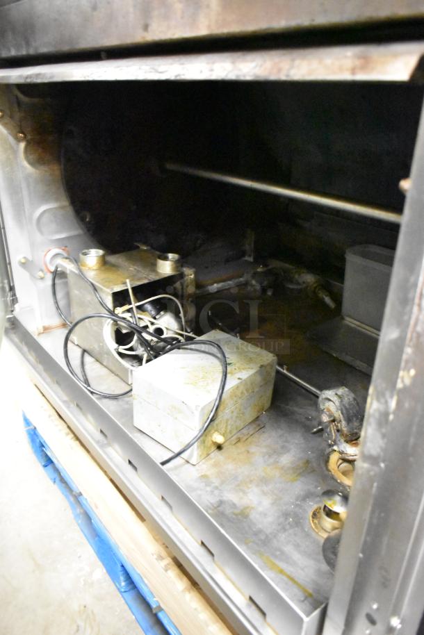 Hardt Inferno 3500 commercial rotisserie oven, 40 bird capacity, natural gas, 76,000 BTU, interior view, used condition.