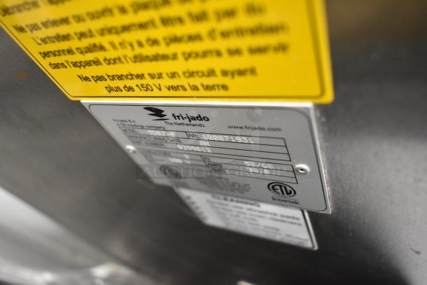 Fri-jado TDR7-P Commercial Rotisserie Oven label showing model, serial number, and voltage specifications.