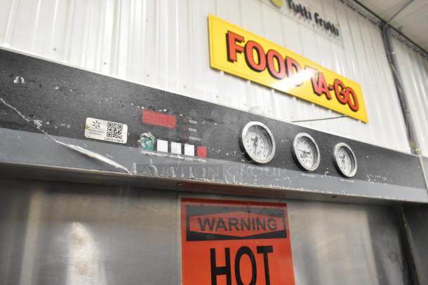 Douglas SD-20-ELEL Commercial Pot and Pan Washer, visible gauges and wear, warning label. Model: SD-20-ELEL.