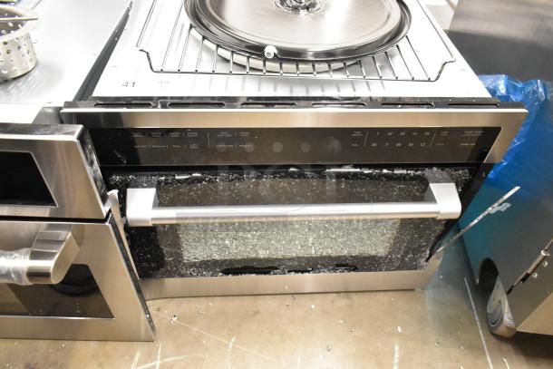 BRAND NEW 2024 KoolMore KM-CWO30-SS convection oven with microwave; visible glass damage; 120V, 1 phase.