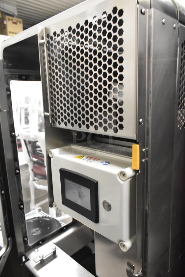 JBT 2ND-GEN-MFJ-HE citrus juicer, commercial floor style on casters, stainless steel, digital panel, 120V, 1-phase.