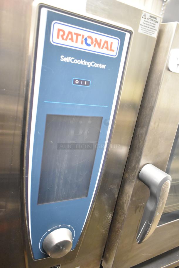 2019 Rational SCCWE62 SelfCookingCenter, electric convection oven on stand with casters, 480V, 3 phase.