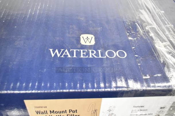Waterloo wall-mounted pot and kettle filler, model 750PKF68, new condition, 68" hose, with vacuum breaker.