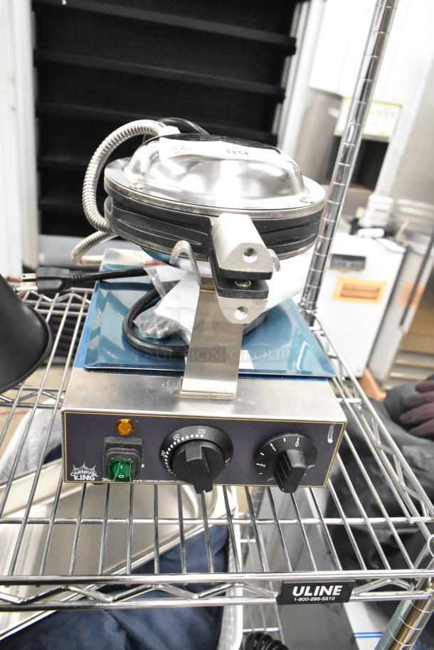 BRAND NEW 2023 Carnival King 382BWM30 Non-Stick Bubble Waffle Maker with Timer, 120V, slight scratches, unused.