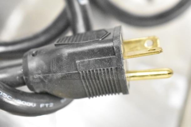 Close-up of the power plug of a Star Grill Express GX20IG-240V sandwich grill. 208/240 volts, 1 phase.