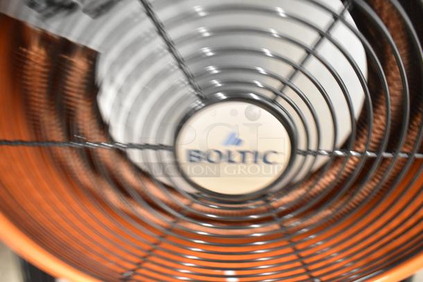 Brand new with imperfections, Boltic SHAG-K07F electric salamander heater, 208V, 3-phase, with visible logo on fan grill.