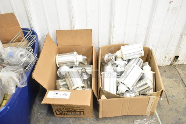 43 Boltic SHAG-K07F HID replacement LED lamps in cardboard boxes. Keystone model KT-LED27PSHID-E26-8CSB-D.