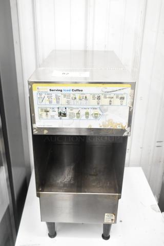 Bunn ICDD-3 stainless steel commercial countertop reservoir, worn label, functional condition, ideal for iced coffee service.