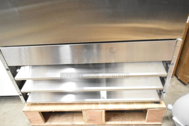 Brand new Avantco 178A19FHC commercial freezer, single door, stainless steel, with minor scratches, 115 Volts, 1 Phase.