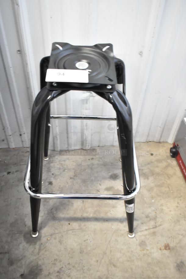 BRAND NEW Lancaster Table & Seating barstool frame, black, minor scratches, durable metal legs, no seat included.
