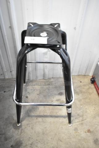 BRAND NEW Lancaster Table & Seating barstool frame, black, minor scratches, durable metal legs, no seat included.