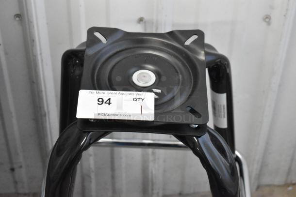 Brand new Lancaster Table & Seating bucket barstool frame, scratch and dent condition, marked with auction tag "94".