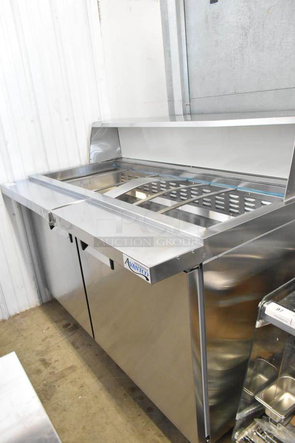 Brand new 2025 Avantco 178APT60MHC 60" 2-door refrigerated sandwich prep table. Scratch and dent, 115V, 1-phase.