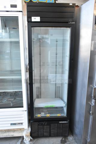2019 Habco SE18HC commercial reach-in cooler, single door, poly-coated racks, 115 volts, model SE18HC, excellent condition.